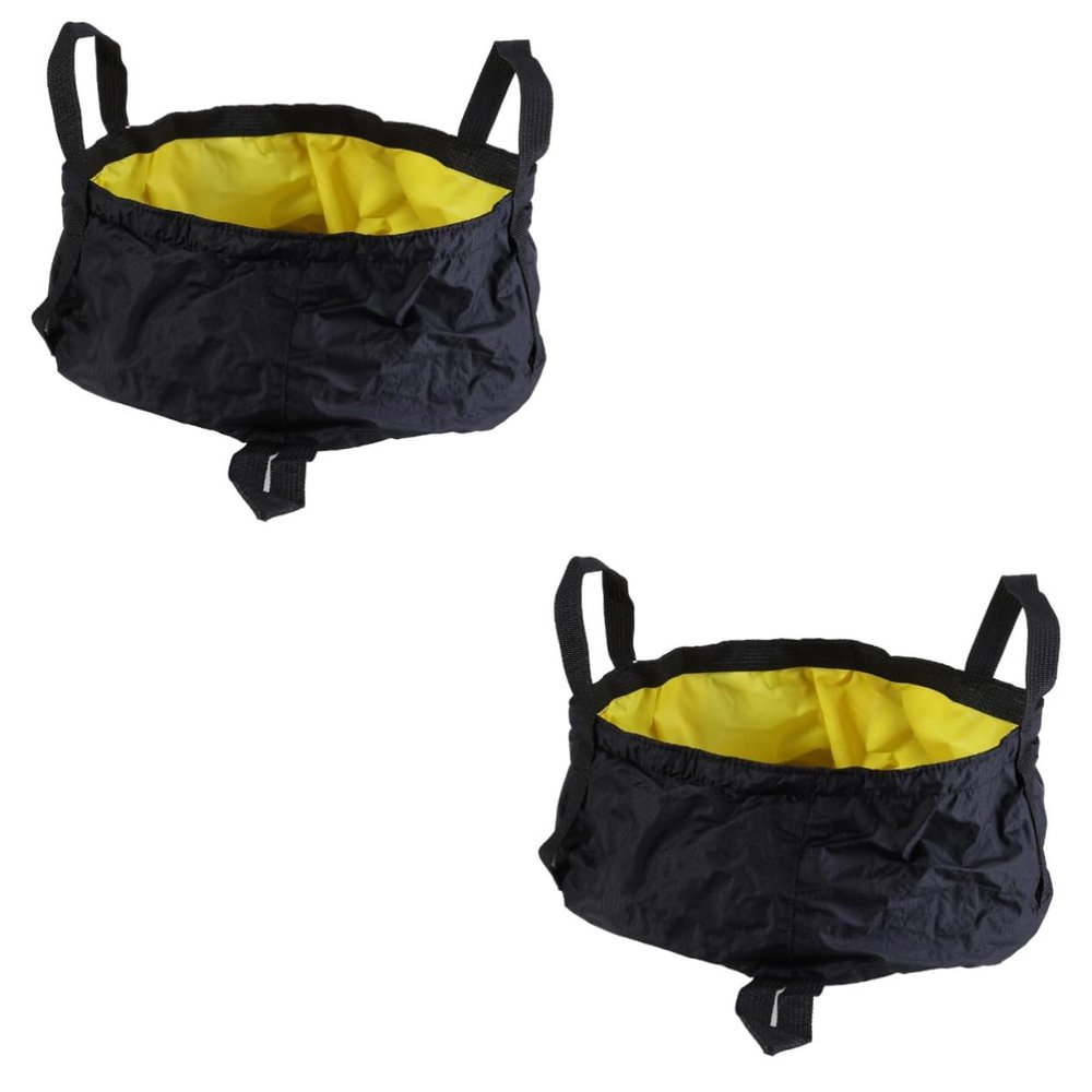 BESPORTBLE 2pcs Portable Outdoor Camping Wash Basin Bucket Capacity Folding Random Color