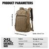 Mardingtop Small Military Tactical Backpack for Men,25L Molle Cordura Backpack for Hiking,Camping,Rucking view 2