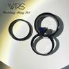 Two Rings His Hers Wedding Ring Sets Couples Matching Rings Women's 3pc Black Gold Filled Blue AAA CZ Wedding Engagement Ring Bridal Sets Men's Titanium Wedding Band view 4