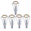 SUPVOX 5pcs Stainless Steel Fishing Rod Guide Ring Lightweight Durable Fishing Accessories for Baitcasting Rod Tip Repair and Replacement Gold Silver view 1