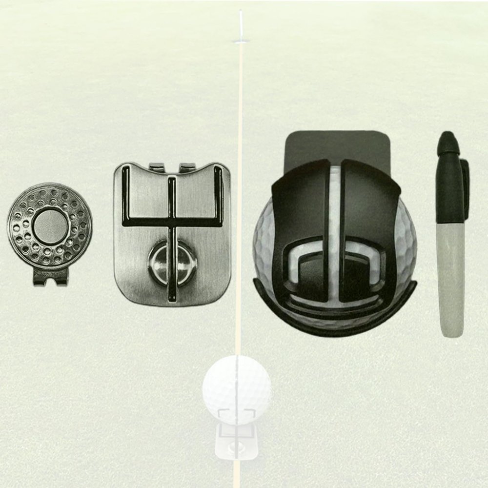 Meideli Golf Putter Alignment Aid Kit Golf Ball Marker Lightweight Portable Golf Putting Accuracy Marker Training Tool Golf Accessories Golf Gadgets Sets