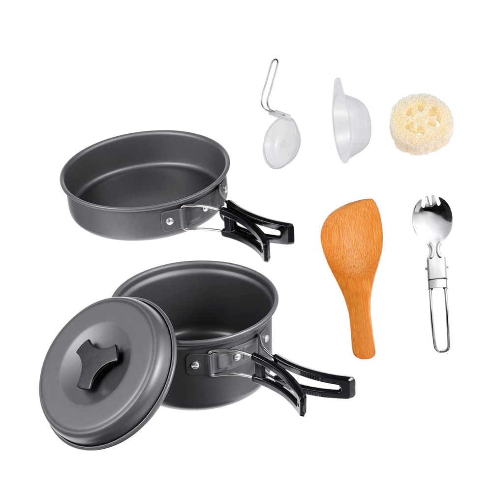 BESPORTBLE Lightweight Outdoor Cooking Set Portable Camping Cookware and Tableware for People Durable Compact Design for Hiking Picnics and Backpacking