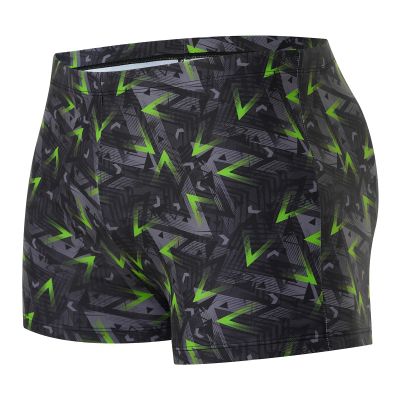 Xioker Men Swimsuits Jammer for Swimming,Swim Jammer Men Square Legs UPF50 +,Trunks with Drawstring(Grey Green Printed L)