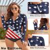 WOWENY Women Rash Guard Long Sleeve Swimsuit Top UPF 50 Sun Protection Swim Shirts Half Zip Bathing Suit No Bottom(A-US Flag 2, Small) view 4
