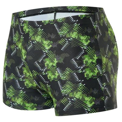 Xioker Men Swimsuits Jammer for Swimming,Swim Jammer Men Square Legs UPF50 +,Trunks with Drawstring(Black Green Printed M)