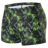 Xioker Men Swimsuits Jammer for Swimming,Swim Jammer Men Square Legs UPF50 +,Trunks with Drawstring(Black Green Printed M) view 1