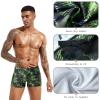 Xioker Men Swimsuits Jammer for Swimming,Swim Jammer Men Square Legs UPF50 +,Trunks with Drawstring(Black Green Printed M) view 4
