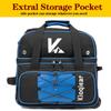 Kioqiear Double Roller 2 Ball Bowling Bag with Large Separate Shoe Compartment and Oversized Accessory Pocket, 36" Extendable Handle. (BLUE) view 2