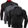 2/3 Pack Men's Compression Shirts Long Sleeve Workout Shirts Mock Turtleneck Athletic Base Layer Active Undershirts Tops view 1
