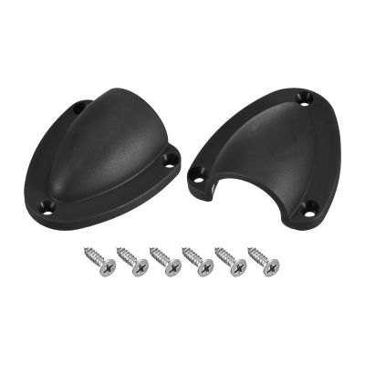 uxcell Marine Wire Cable Vent Cover, 2Pcs - Nylon Clamshell Hose Vent Cover with Screws, Transducer Mounting Plate for Boat Yacht (Black, 2.48x2.28 Inch)