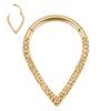 16G Daith Earrings Daith Jewelry Surgical Steel Septum Clicker Ring Teardrop Nose Ring Septum Jewelry Gold Conch Hoop Seamless Clicker Ring Rook Helix Cartilage Tragus Hoop Earrings 10mm(Hammered) view 1