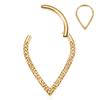 16G Daith Earrings Daith Jewelry Surgical Steel Septum Clicker Ring Teardrop Nose Ring Septum Jewelry Gold Conch Hoop Seamless Clicker Ring Rook Helix Cartilage Tragus Hoop Earrings 10mm(Hammered) view 2