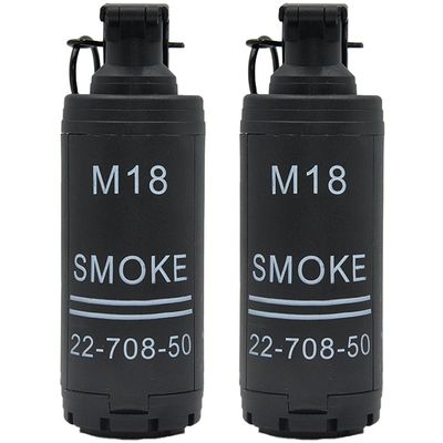 Disratw M18 Airsoft Grenade Toys 2Pcs Toy Hand Grenades Plastic CS Battle Game Tactical CS Grenade Pull Ring Toys Role Play Model Prop for Age 14+ (Black)