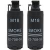 Disratw M18 Airsoft Grenade Toys 2Pcs Toy Hand Grenades Plastic CS Battle Game Tactical CS Grenade Pull Ring Toys Role Play Model Prop for Age 14+ (Black) view 1