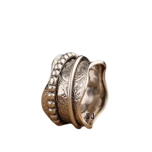 925 Sterling Silver Beautiful Design Boho Spinner Band Ring (6 US)