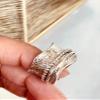 925 Sterling Silver Beautiful Design Boho Spinner Band Ring (6 US) view 3