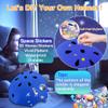DINILEMU Kids Bike Helmet with DIY Stickers and Knee Pads Elbow Pads Wrist Guard Set for Ages 3-5-8 Toddler Boys Girls Helmet for Roller Skates Cycling Skateboarding Bicycle Scooter-Blue view 2
