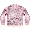 Girl's Sequin Jacket with Afro Puff Unicorn Studded Logo Patch - Sparkle Pink (US, Numeric, 6, 7, Regular, Sparkle Pink) view 2