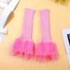 Gangel White Leg Stockings Y2K Long Socks Knit Leg Stocking Elastic Leg Warmer Party Costume Faux Fur Leg Warmers for Women (pink) view 2