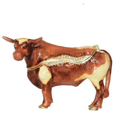 LiuliuBull Trinket Box, Hinged Jewelry Storage Container, Metal Collectible Gifts