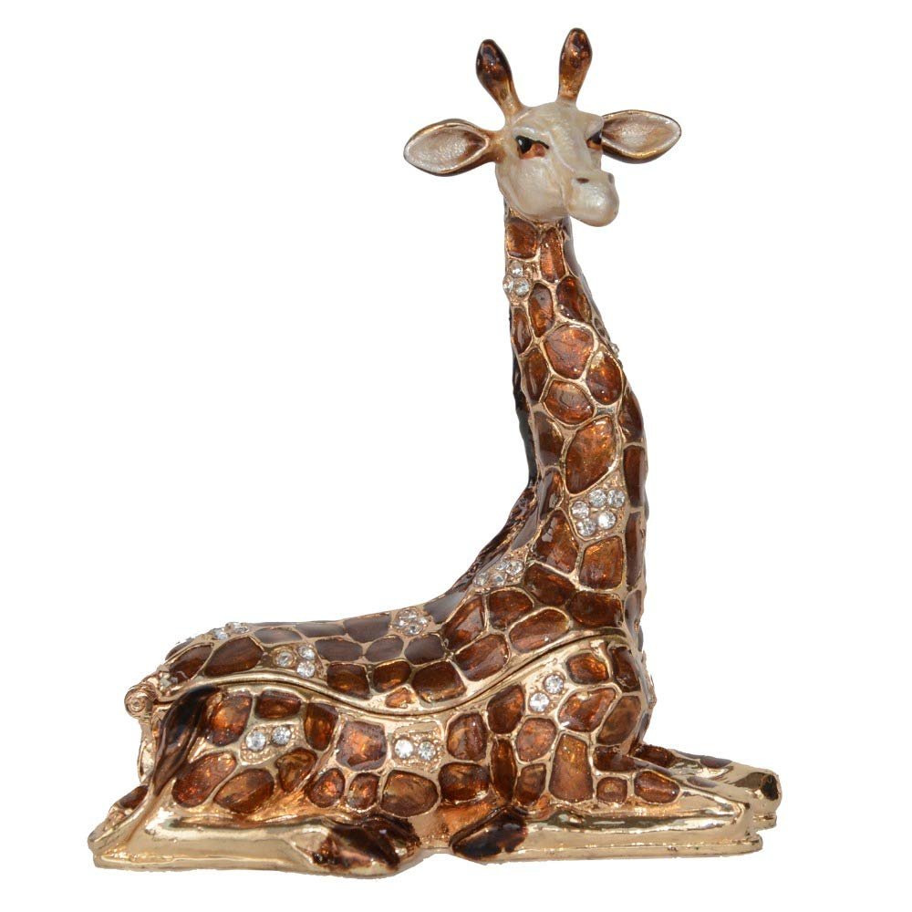 LiuliuBull Sitting Giraffe Trinket Boxes Collectible Home Decor, Ornament Metal Crafts, Birthday Presents