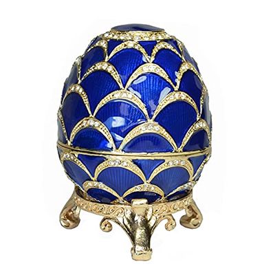 LiuliuBull Pine Cone Trinket for Easter Decoration, Russian Egg Ornament, Jewelry Box, Christmas Gift