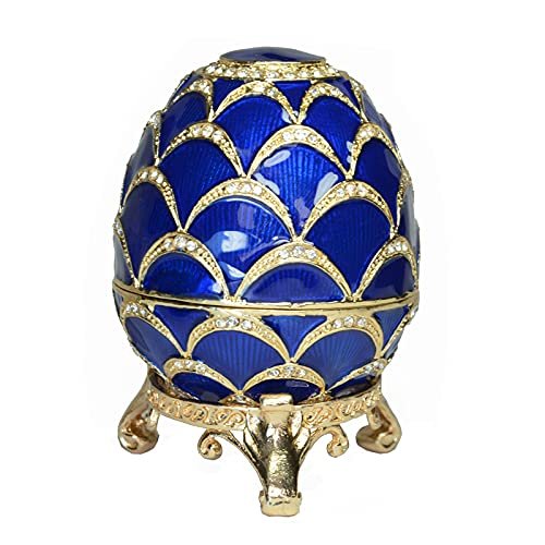 LiuliuBull Pine Cone Trinket for Easter Decoration, Russian Egg Ornament, Jewelry Box, Christmas Gift