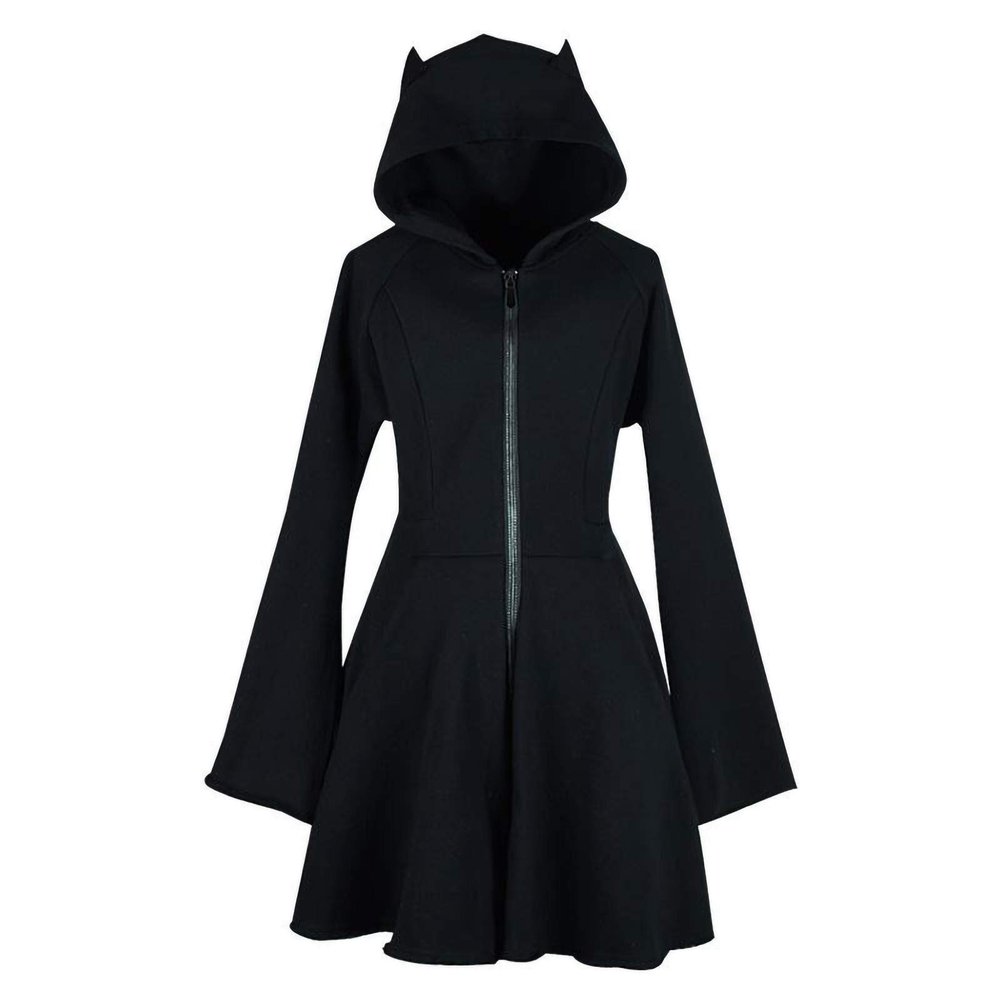 Cat Hoodie for Women Hooded Backwoods Hoodies Cat Ears Cute Pullover Sweatshirts for Women Kawaii Bunny Hoodie Flare Black
