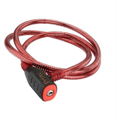 Alfa Cable Bike Lock with 3 Keys | 5 feet | High Security | Used for Bike, e-Bike, Cupboard etc. (60 inches, Ring Red)