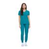 ACTIVE UNIFORMS Women's Essential Scrub Set Cool Stretch Jogger Scrub Top and Pant Nursing Uniform Clearance Workwear (Teal, 3X-Large) view 2
