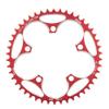 KTKEET 110/130BCD Chainring 36/38/40/42/44/46/48/50/52/54/56/58/60T Round Narrow Wide Chainring 5 Bolts Bicycle Chainwheel for 8-12 Speed Road Bike Folding Bicycle (Red,110BCD 46T) view 1