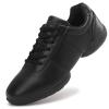 GlideMoves Women Black Tumbling Dance Cheer Shoes 10 view 1