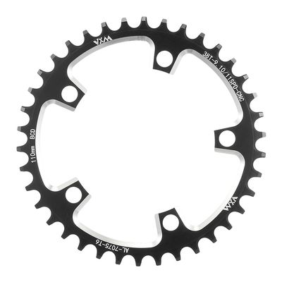 KTKEET 110/130BCD Chainring 36/38/40/42/44/46/48/50/52/54/56/58/60T Round Narrow Wide Chainring 5 Bolts Bicycle Chainwheel for 8-12 Speed Road Bike Folding Bicycle (Black,110BCD 38T)