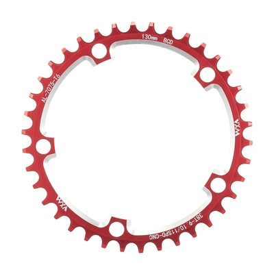 KTKEET 110/130BCD Chainring 36/38/40/42/44/46/48/50/52/54/56/58/60T Round Narrow Wide Chainring 5 Bolts Bicycle Chainwheel for 8-12 Speed Road Bike Folding Bicycle (Red,130BCD 38T)