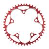 KTKEET 110/130BCD Chainring 36/38/40/42/44/46/48/50/52/54/56/58/60T Round Narrow Wide Chainring 5 Bolts Bicycle Chainwheel for 8-12 Speed Road Bike Folding Bicycle (Red,110BCD 44T) view 1