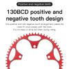 KTKEET 110/130BCD Chainring 36/38/40/42/44/46/48/50/52/54/56/58/60T Round Narrow Wide Chainring 5 Bolts Bicycle Chainwheel for 8-12 Speed Road Bike Folding Bicycle (Black,130BCD 42T) view 4