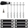Trampoline Anchors High Wind Heavy Duty 12" Set of 6 with Straps, Drill Bit - Trampoline Anchor Kit - Trampoline Stakes Anchors High Wind - Ground Anchors - Trampoline Wind Stakes - Ground Stakes view 1