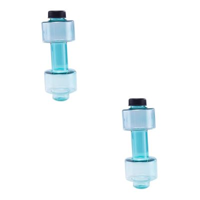 BESPORTBLE 2pcs Dumbbell Sports Water Bottle Plastic Fitness Bottle for Exercise Low Temperature Use -burst Design for Hydration and Strength Training Green