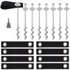 Trampoline Anchors High Wind Heavy Duty 12" Set of 8 with Straps, Drill Bit - Trampoline Anchor Kit - Trampoline Stakes Anchors High Wind - Ground Anchors - Trampoline Wind Stakes - Ground Stakes view 1