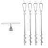 Earth Anchors - Heavy Duty Screw in Ground Stakes with Swing Carabiners - 12" Set of 4 with Drill Bit - Tent Stakes for Camping & Awning Canopy Anchor view 1