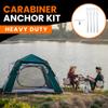 Earth Anchors - Heavy Duty Screw in Ground Stakes with Swing Carabiners - 12" Set of 4 with Drill Bit - Tent Stakes for Camping & Awning Canopy Anchor view 2