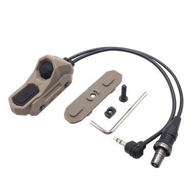 Tactical Flashlight Switch mould,for M300 / M600 PEQ15/A2 Series,Tactical Modular Dual Wire Button Remote Activation Pressure Switch Fit for Picatinny Rail & Mlok/Keymod Rails ( Color : Brown , Size :