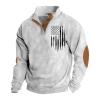 AAZJSS Men's Quarter Zip Sweater & Long Sleeve Thermal Shirts - Pullover Sweaters for Men - Orange Cowboy Sweater view 1