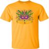 XX-Large Gold Mens Mardi Gras Mask with Beads Fun Gift Idea T-Shirt view 2