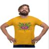XX-Large Gold Mens Mardi Gras Mask with Beads Fun Gift Idea T-Shirt view 4