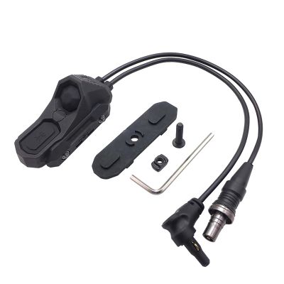 Tactical Flashlight Switch mould,for M300 / M600 PEQ15/A2 Series,Tactical Modular Dual Wire Button Remote Activation Pressure Switch Fit for Picatinny Rail & Mlok/Keymod Rails ( Color : Black , Size :