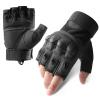 A Pair Outdoor Fingerless Gloves for Men Half Finger Tactical Gloves Combat Gloves Motorcycle Gloves with Hard Knuckle for Driving Cycling Shooting Hiking Hunting Climbing Airsoft Gloves 12CM 03 view 1