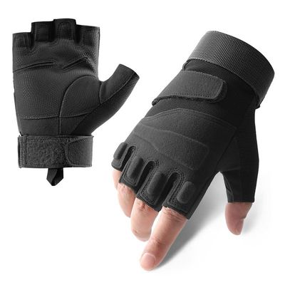 A Pair Outdoor Fingerless Gloves for Men Half Finger Tactical Gloves Combat Gloves Motorcycle Gloves with Hard Knuckle for Driving Cycling Shooting Hiking Hunting Climbing Airsoft Gloves 11.5CM 04