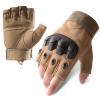 A Pair Outdoor Fingerless Gloves for Men Half Finger Tactical Gloves Combat Gloves Motorcycle Gloves with Hard Knuckle for Driving Cycling Shooting Hiking Hunting Climbing Airsoft Gloves 12CM 01 view 1