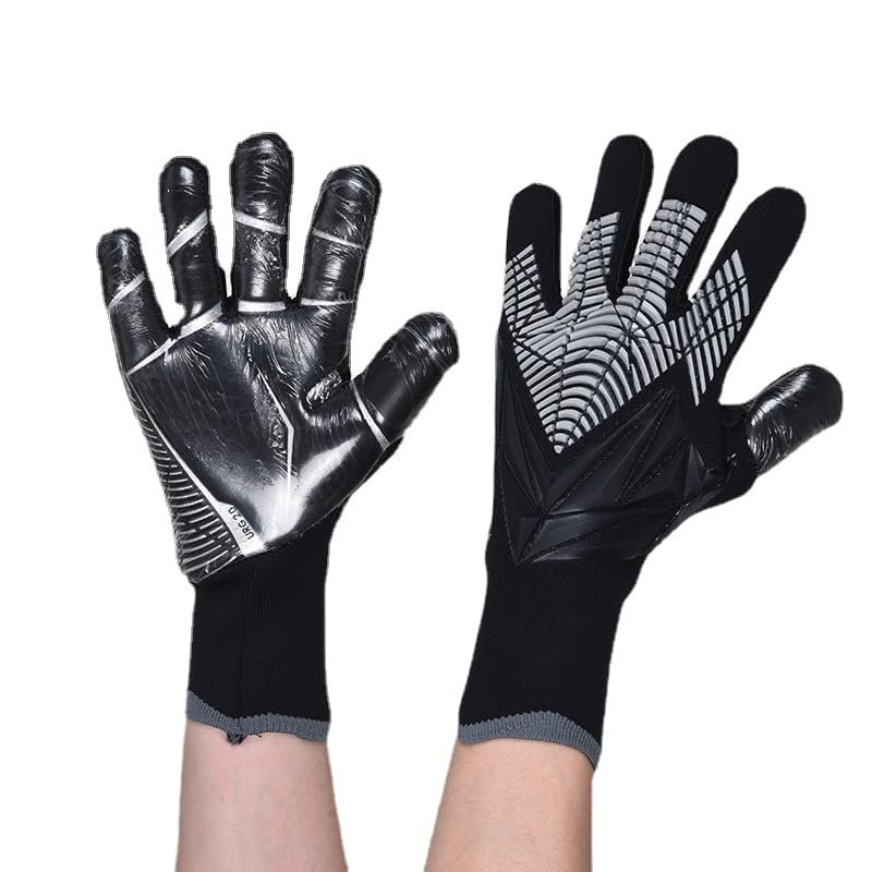 Froon Spider-Man Soccer Goalkeeper Gloves Goalie Training Gloves Strong Grip Anti-Slip and Breathable for Adults and Children (Black,6)